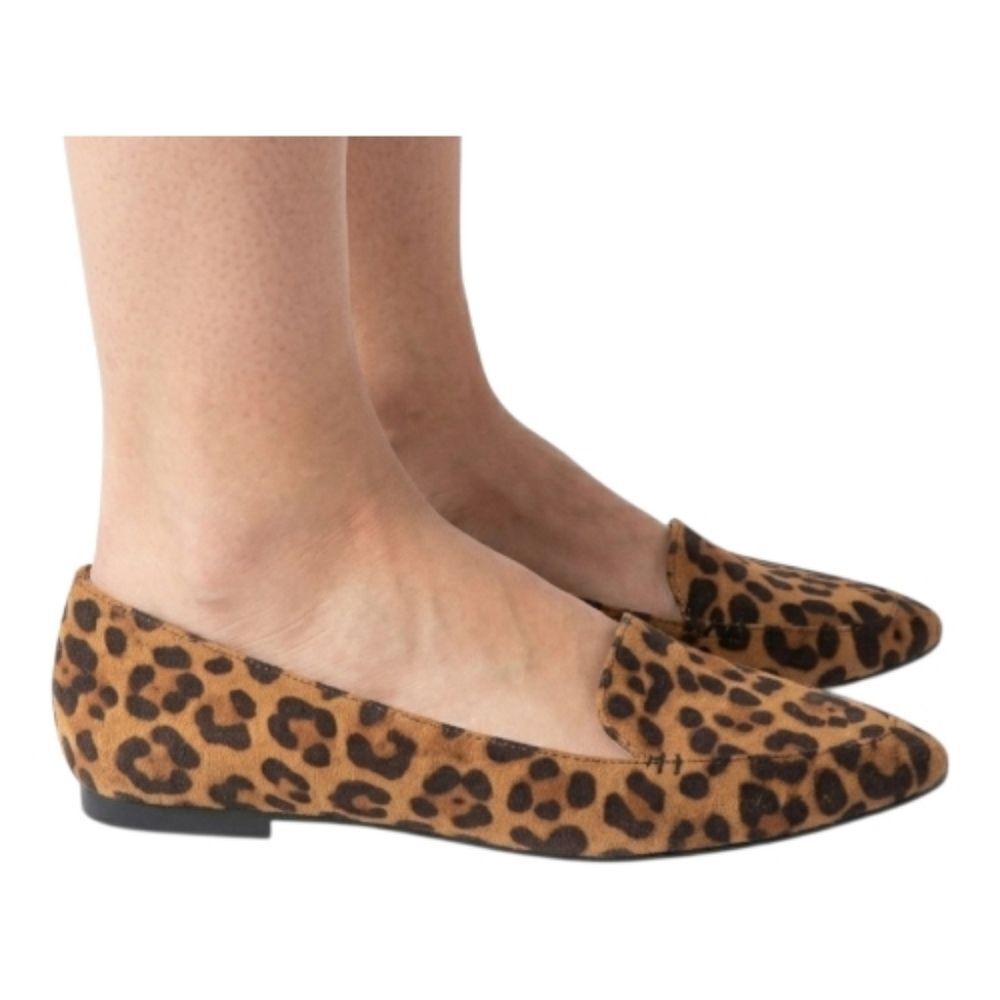 Report Leopard Print Suede Flats in Brown and Black